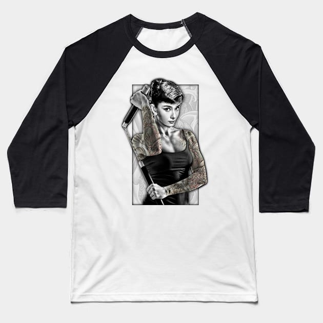 Audrey Ninja Baseball T-Shirt by cultfresh™